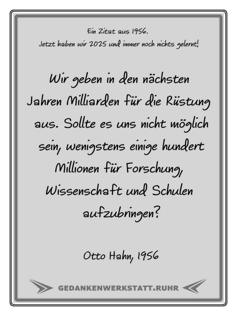 Spruch von Otto Hahn